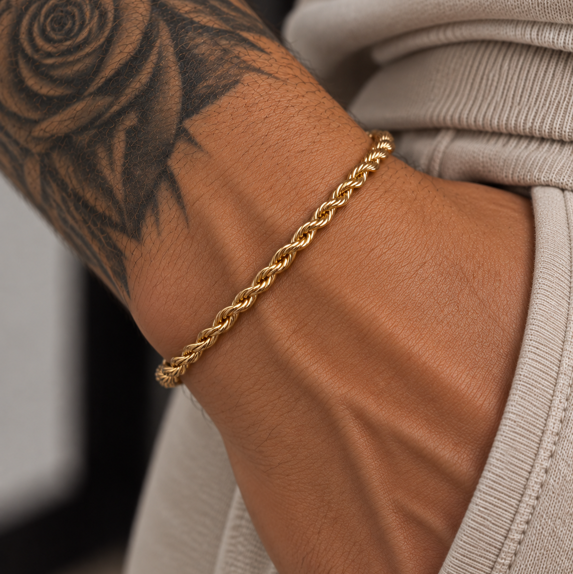 Rope Bracelet Gold 4mm