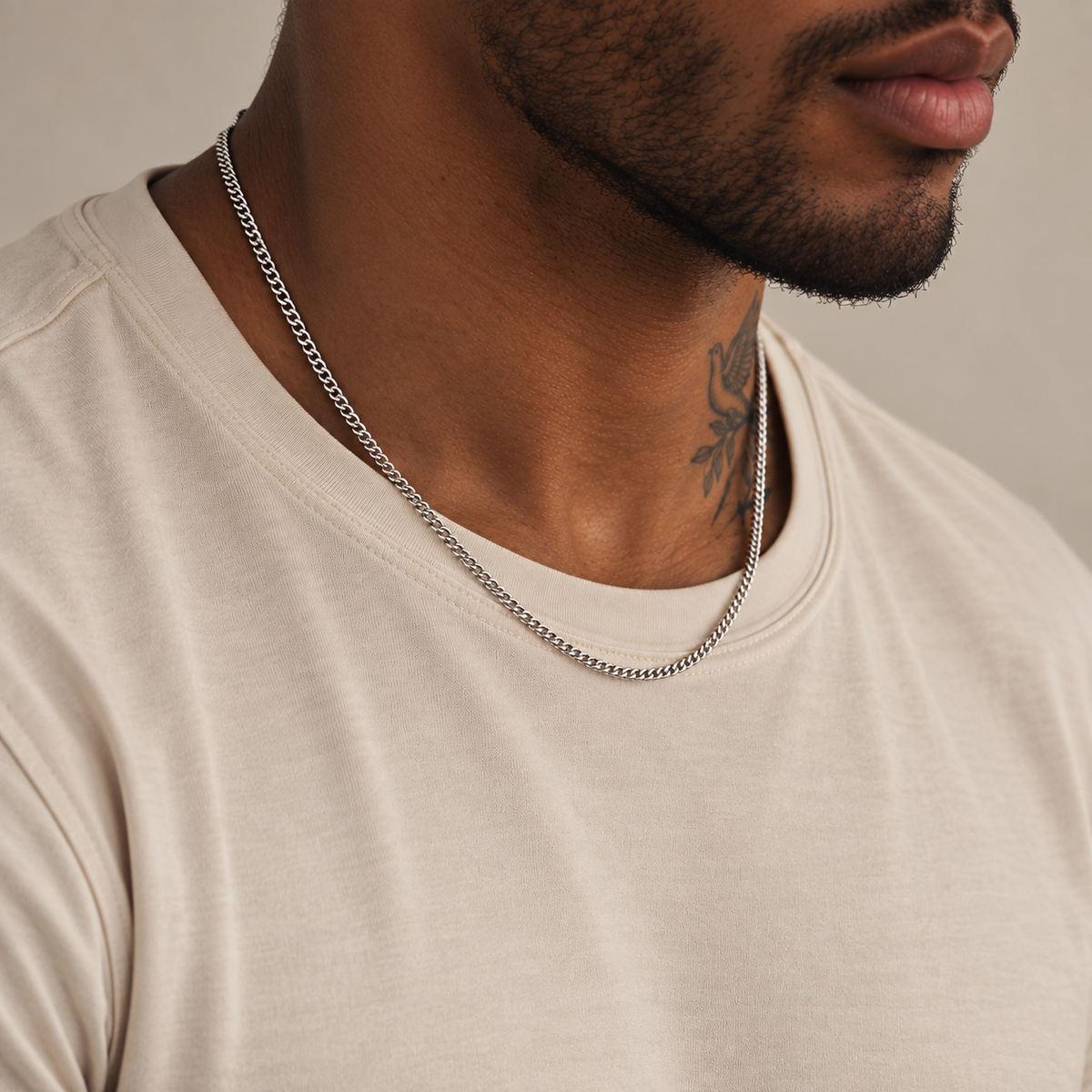 Silver Connell Chain Necklace 2mm