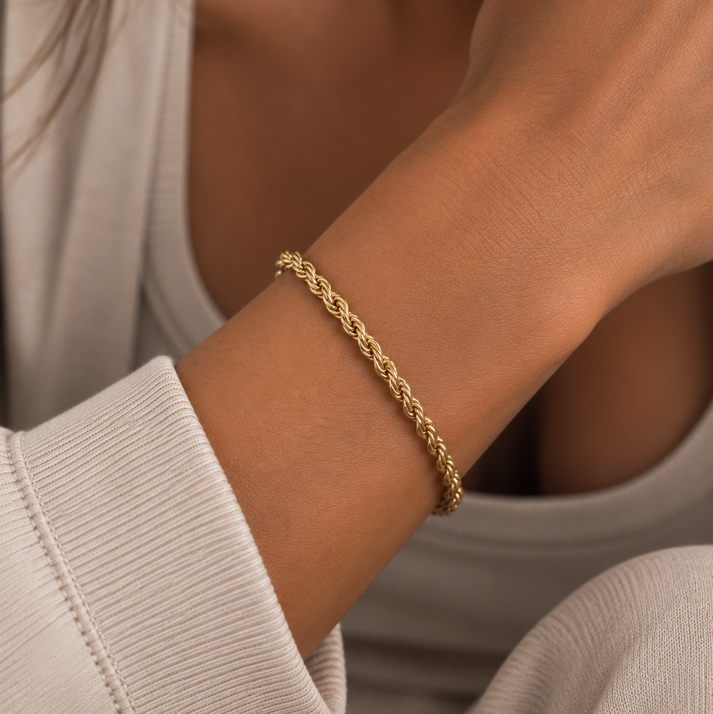 River Rope Bracelet Gold 4mm