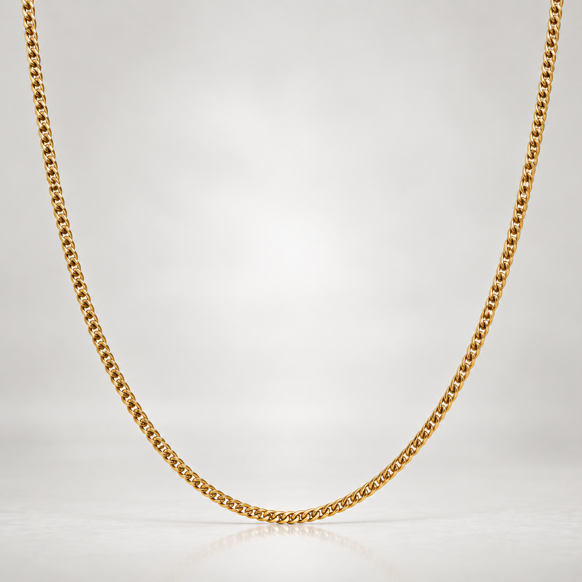 Gold Connell Chain Necklace 2mm