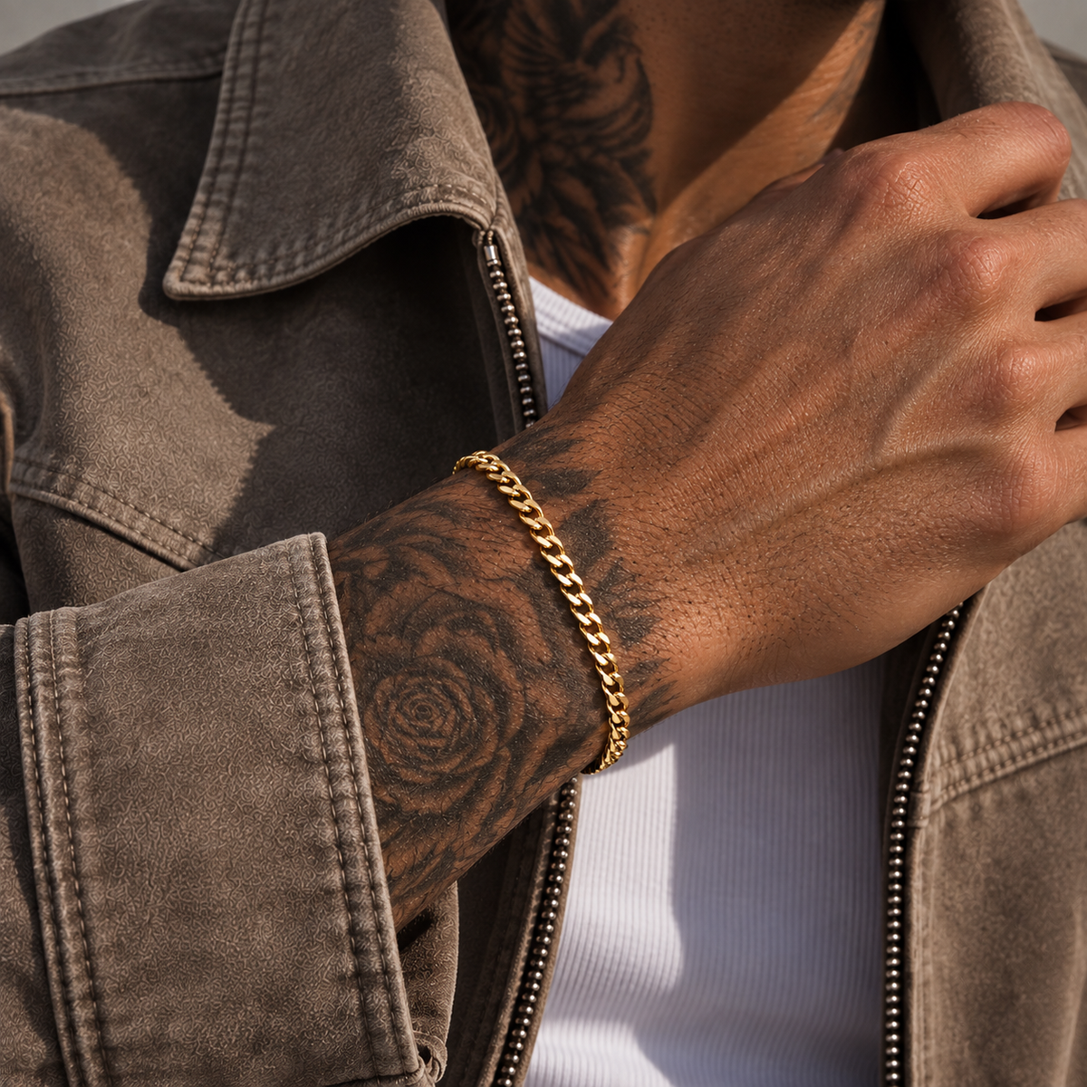 Cuban Bracelet Gold 4mm