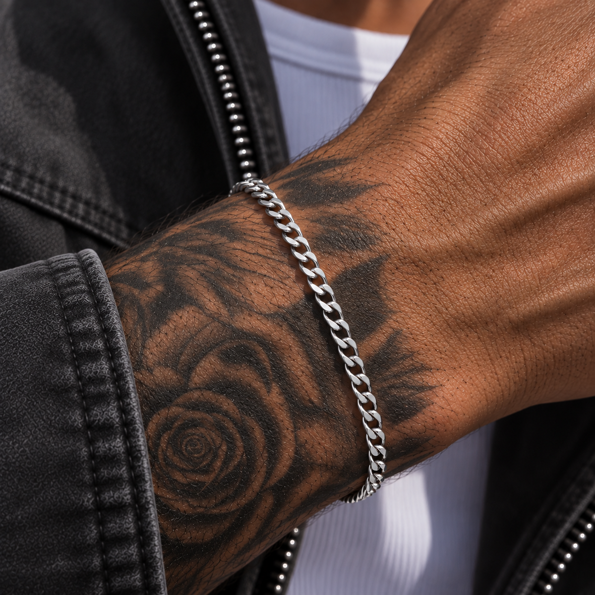 Cuban Bracelet Silver 4mm