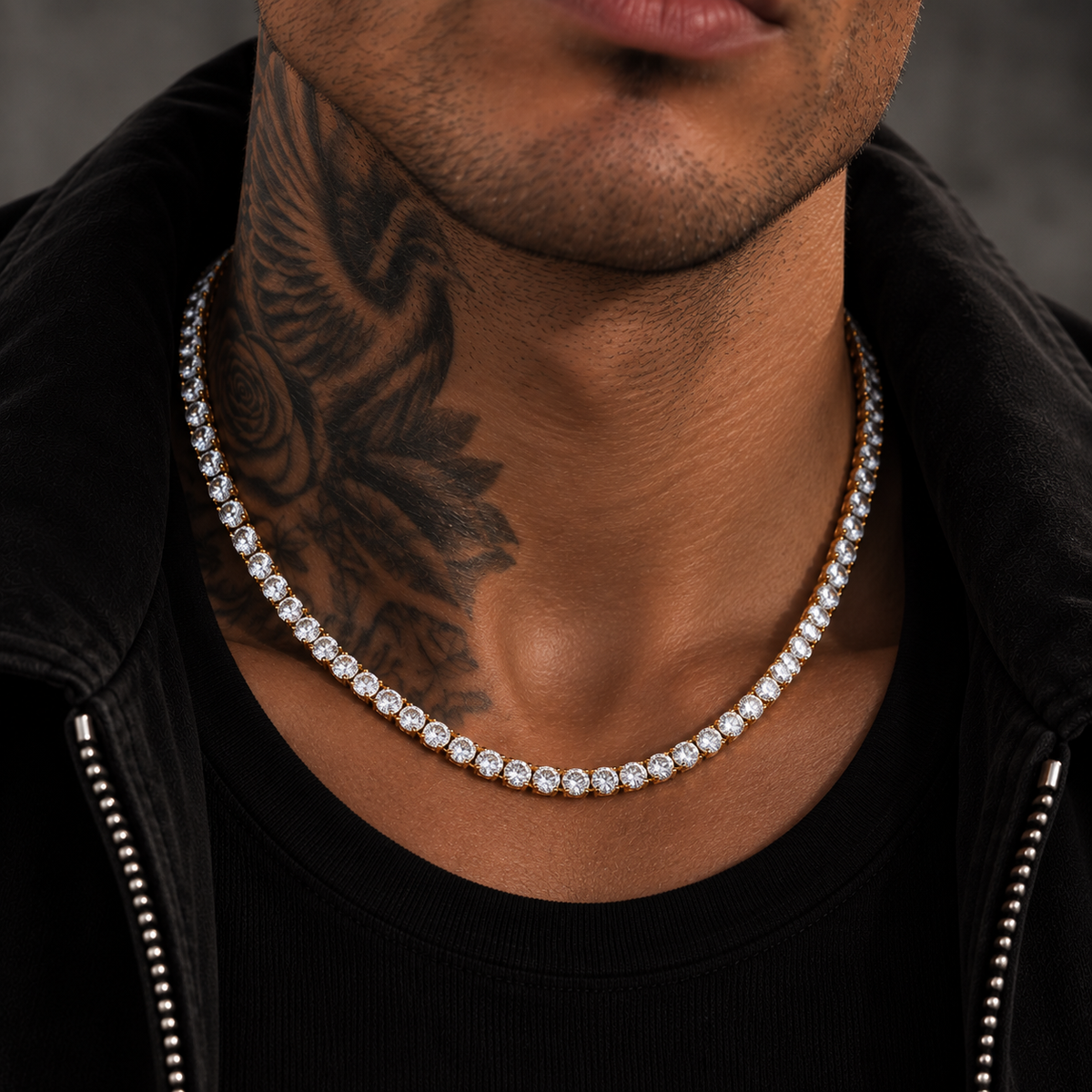 Tennis Chain Necklace Gold 4mm