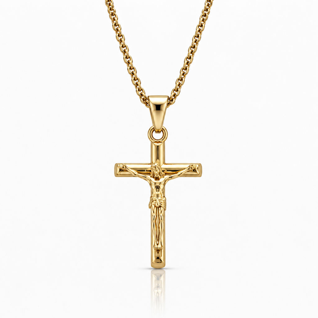 Crucifix Necklace Gold