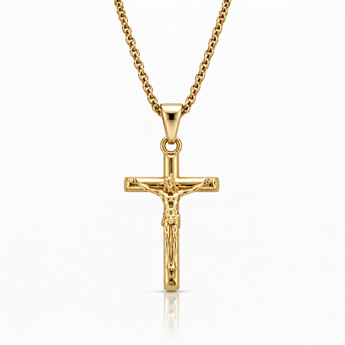 Crucifix Necklace Gold