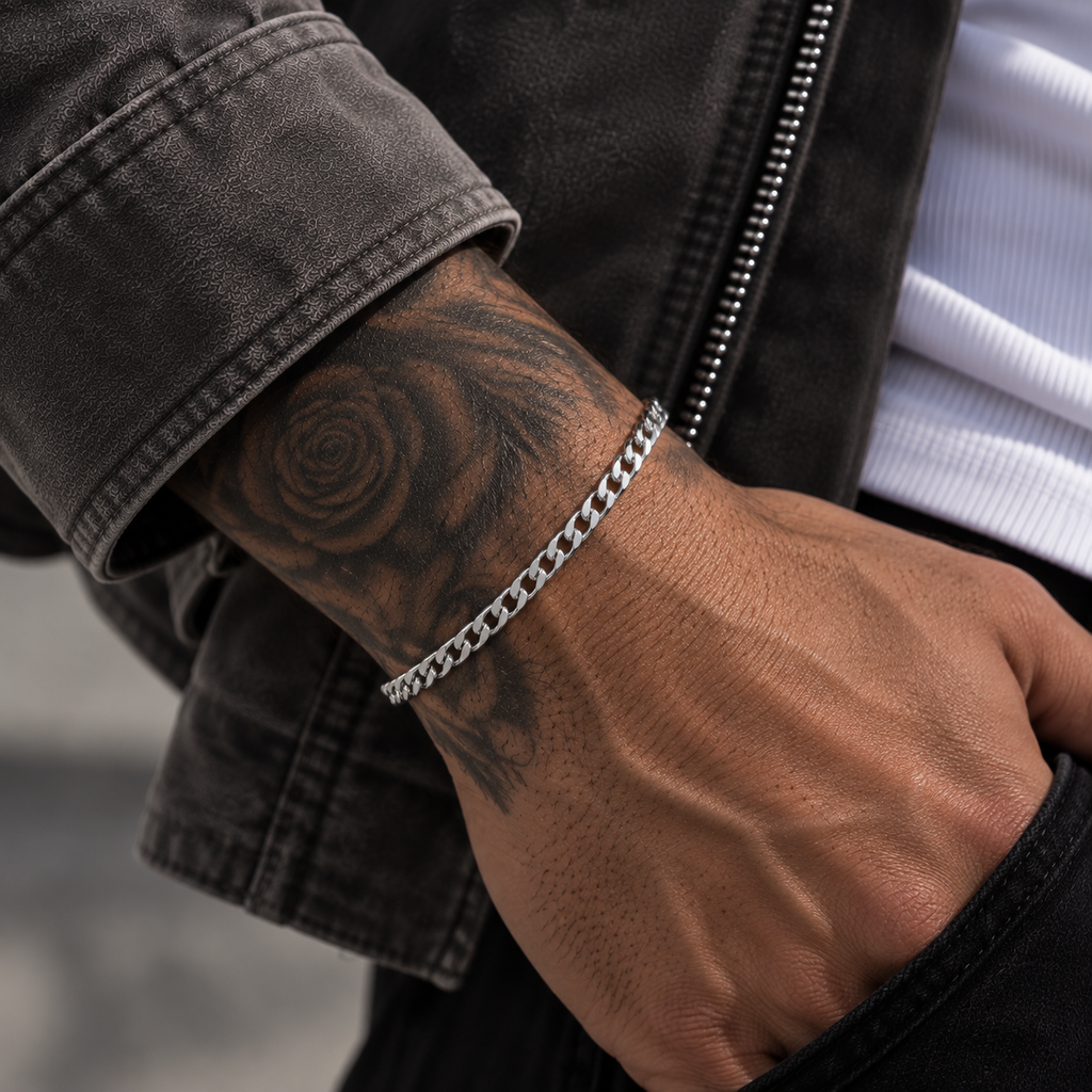 Cuban Bracelet Silver 4mm