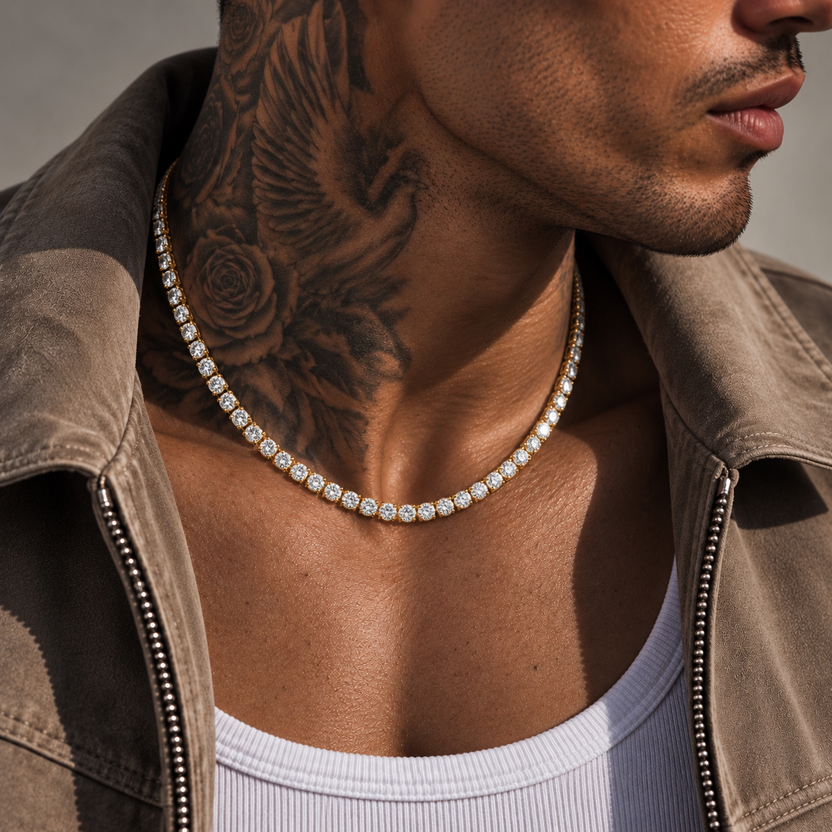 Tennis Chain Necklace Gold 4mm