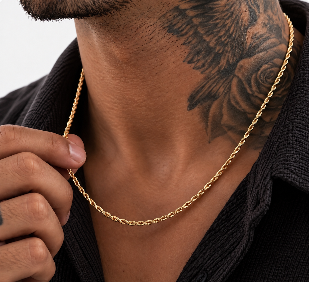 Gold Rope Chain Necklace 4mm