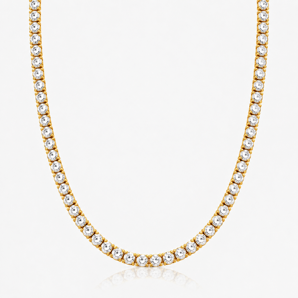 Tennis Chain Necklace Gold 4mm