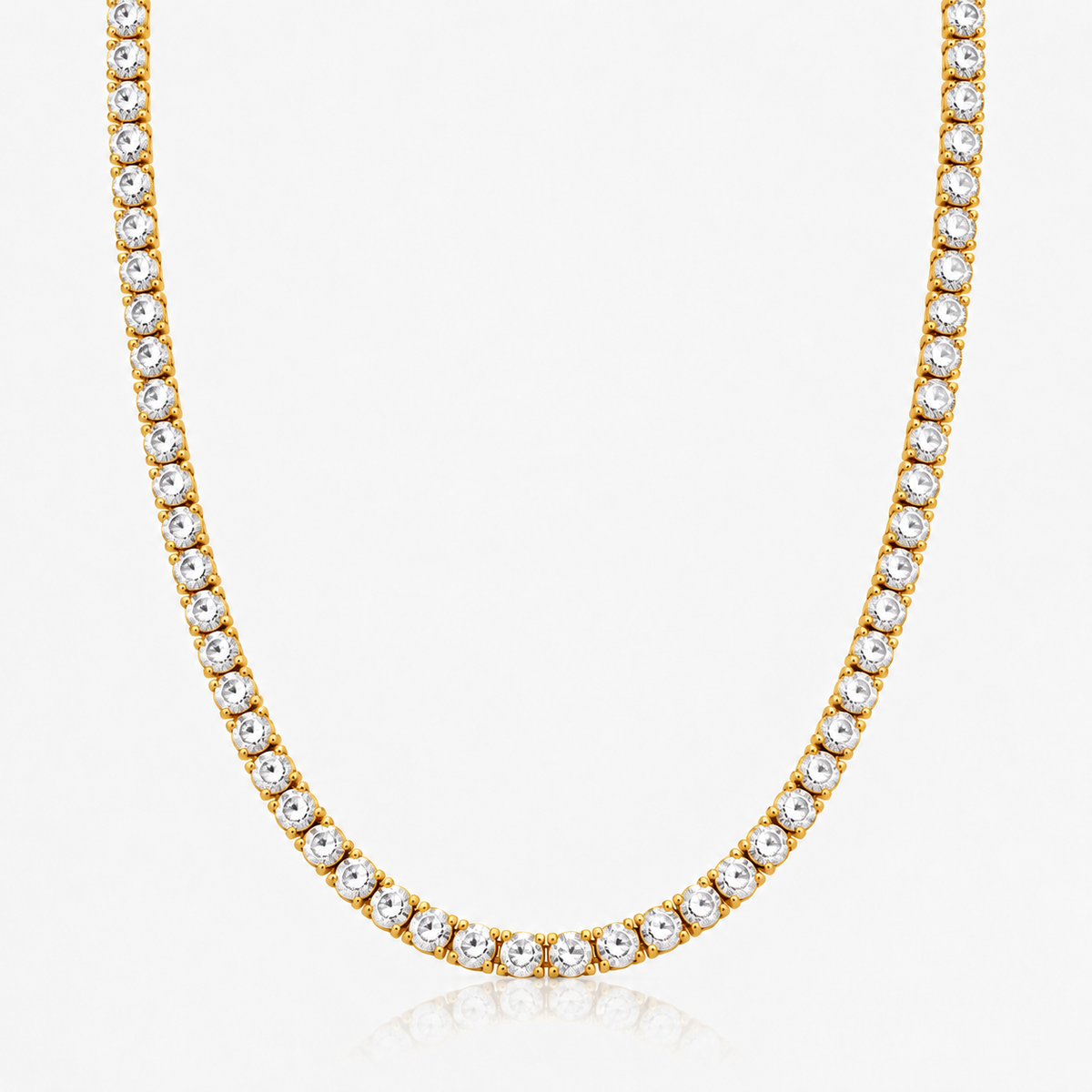 Tennis Chain Necklace Gold 4mm