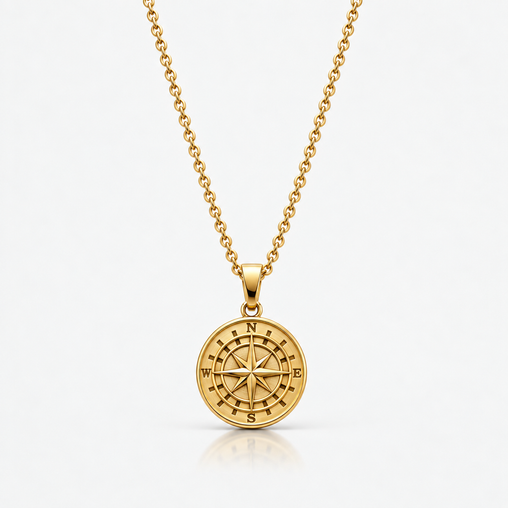 Compass Necklace Gold