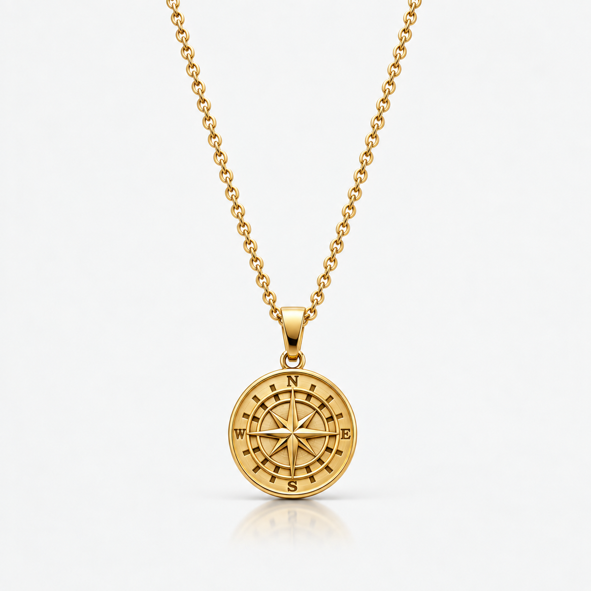 Compass Necklace Gold