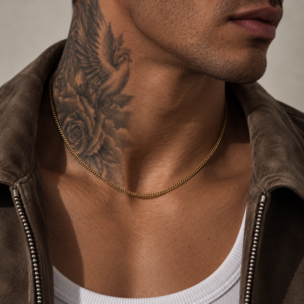 Gold Connell Chain Necklace 2mm