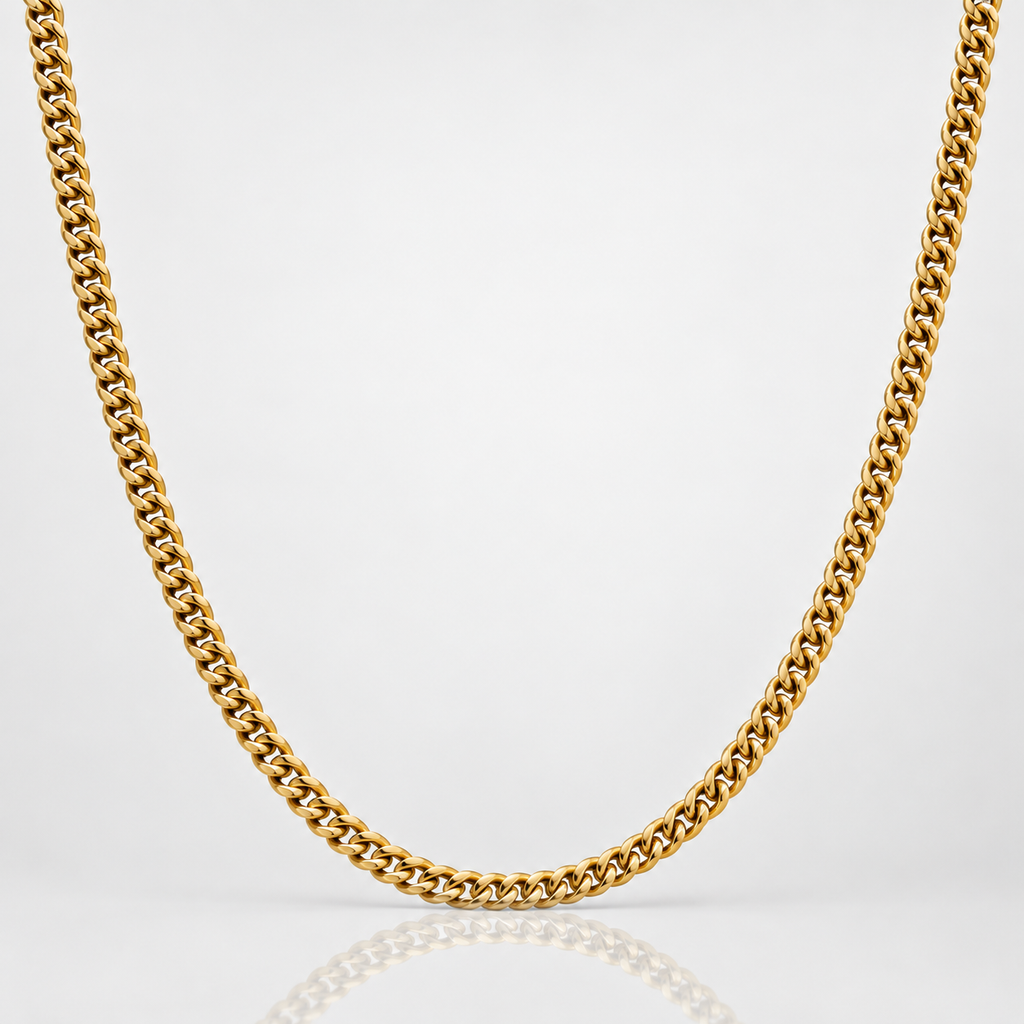 Gold Cuban Chain Necklace 4mm