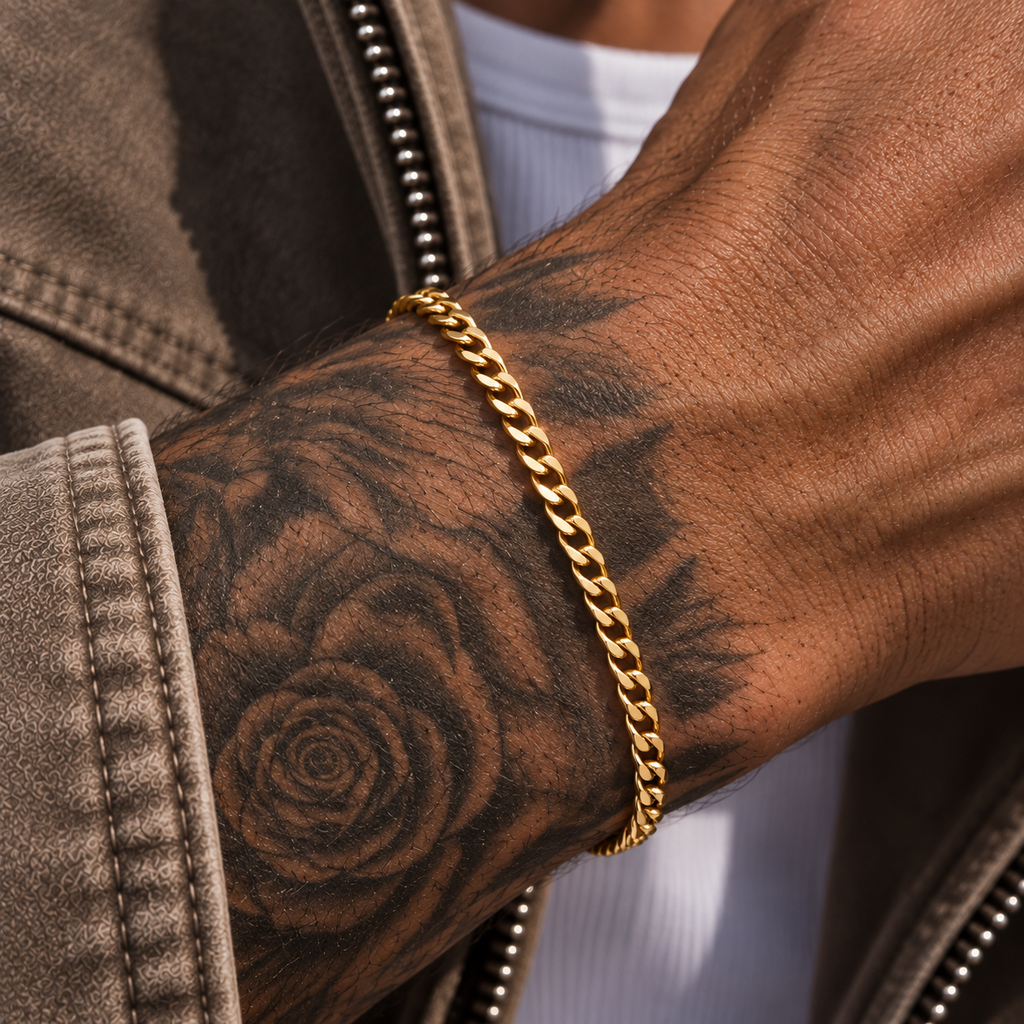 Cuban Bracelet Gold 4mm