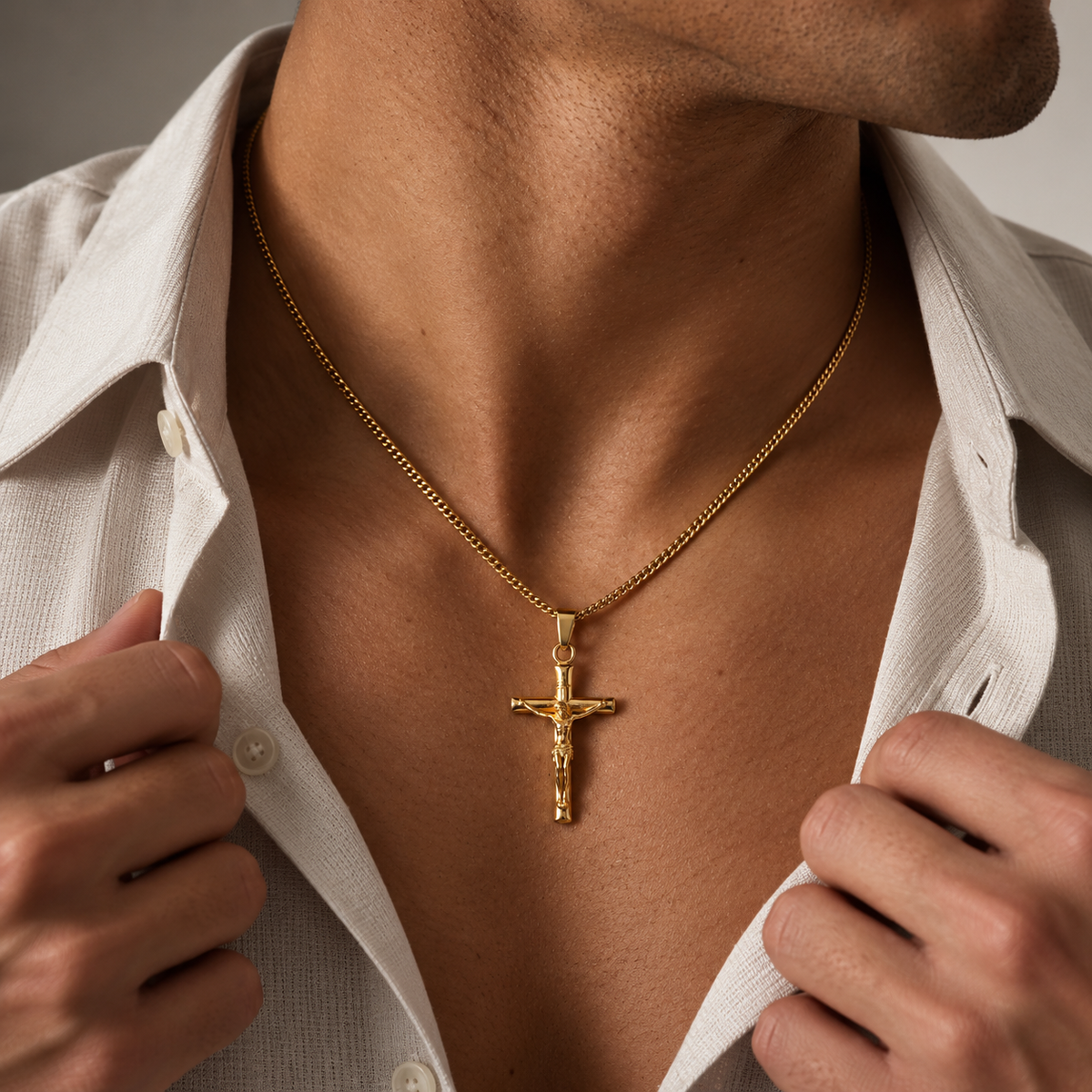 Crucifix Necklace Gold