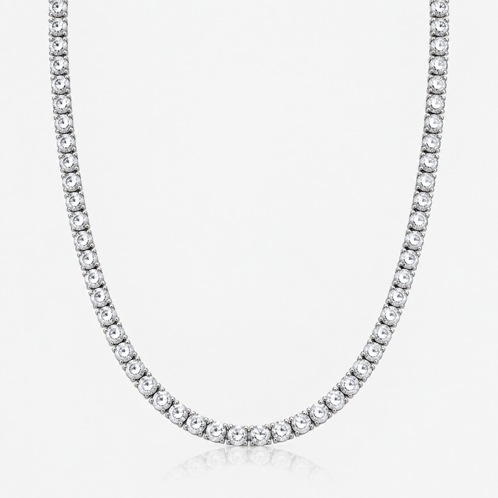 Tennis Chain Necklace Silver 4mm