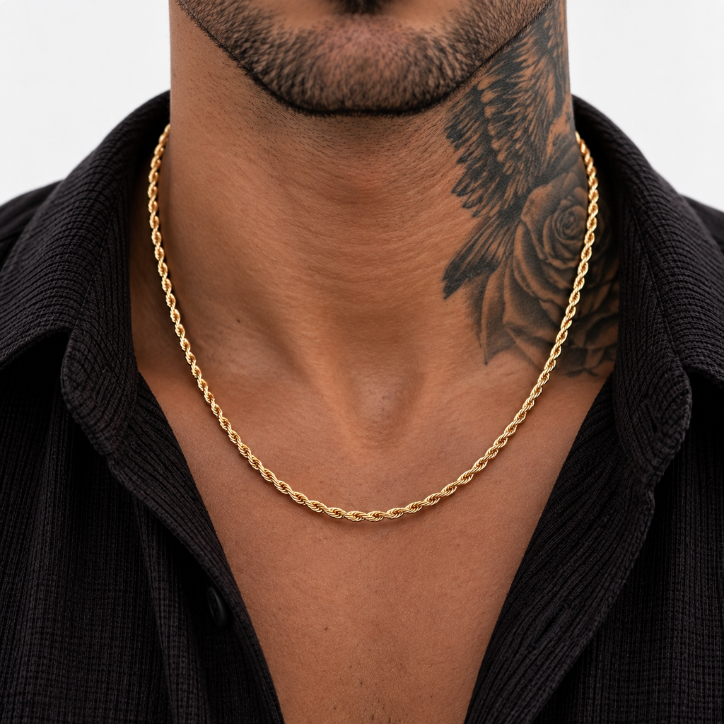 Gold Rope Chain Necklace 4mm
