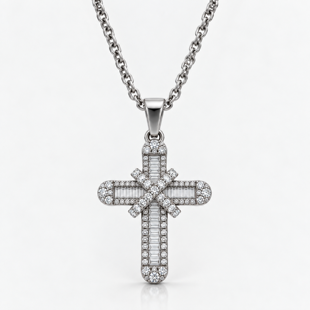 Skyla Cross Necklace Silver