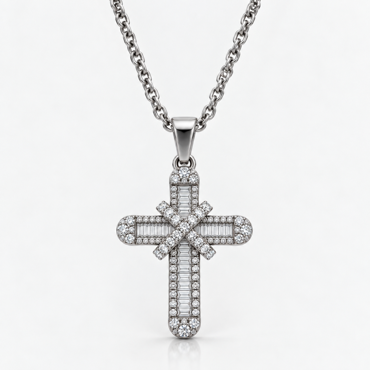 Skyla Cross Necklace Silver