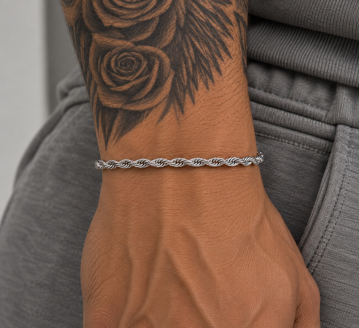 Rope Bracelet Silver 4mm