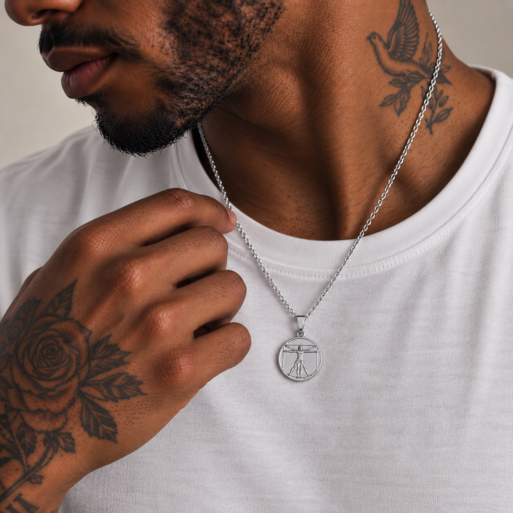 Vitruvian Necklace Silver