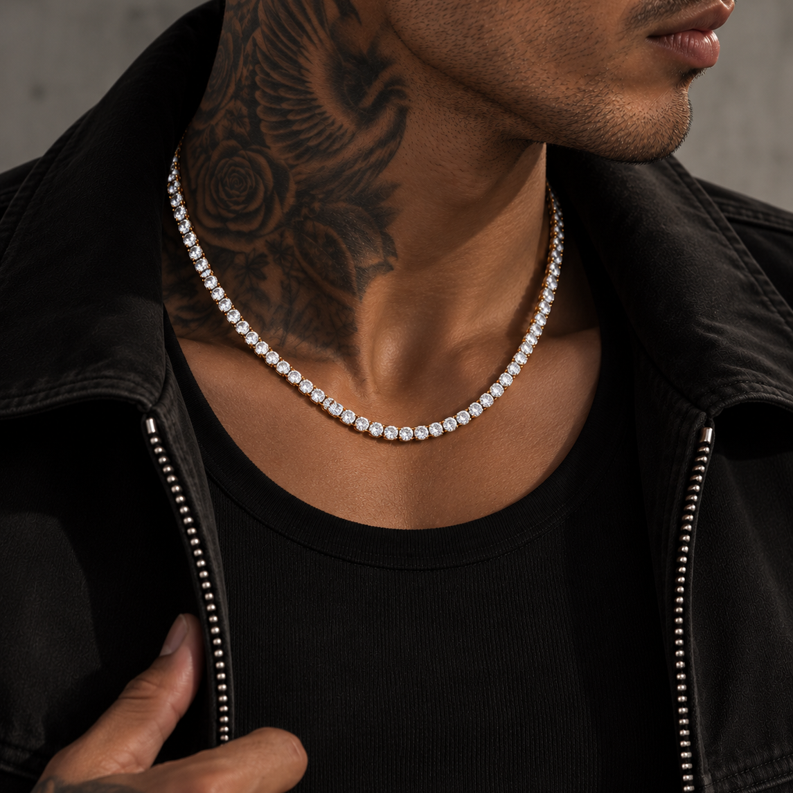 Tennis Chain Necklace Gold 4mm