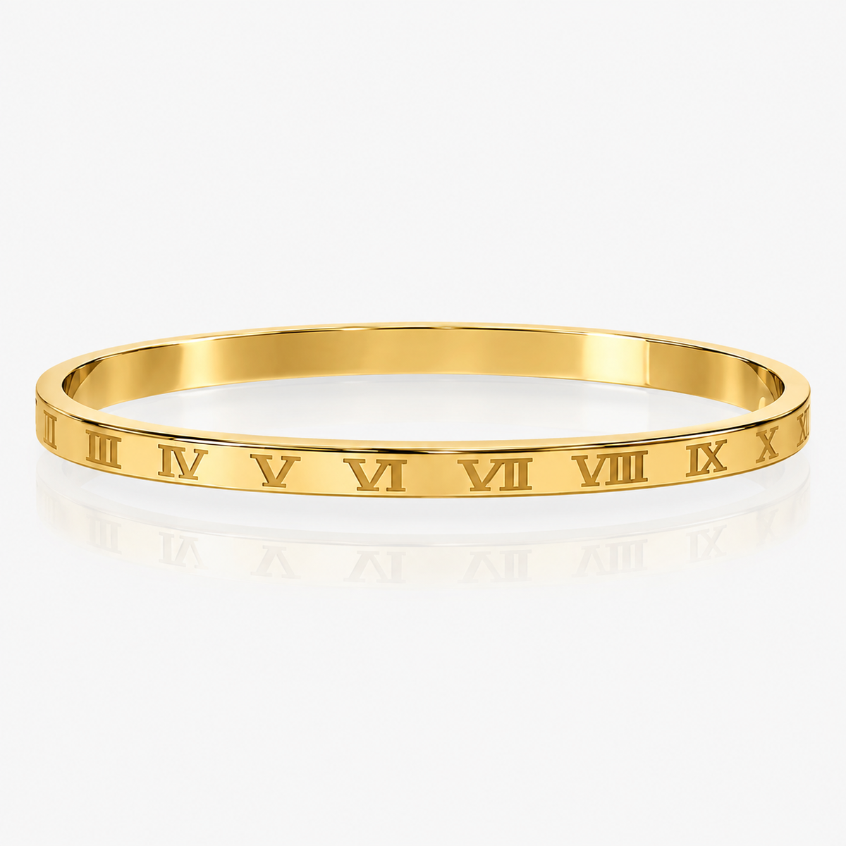 Renita Roman Numeral Bangle Bracelet Gold