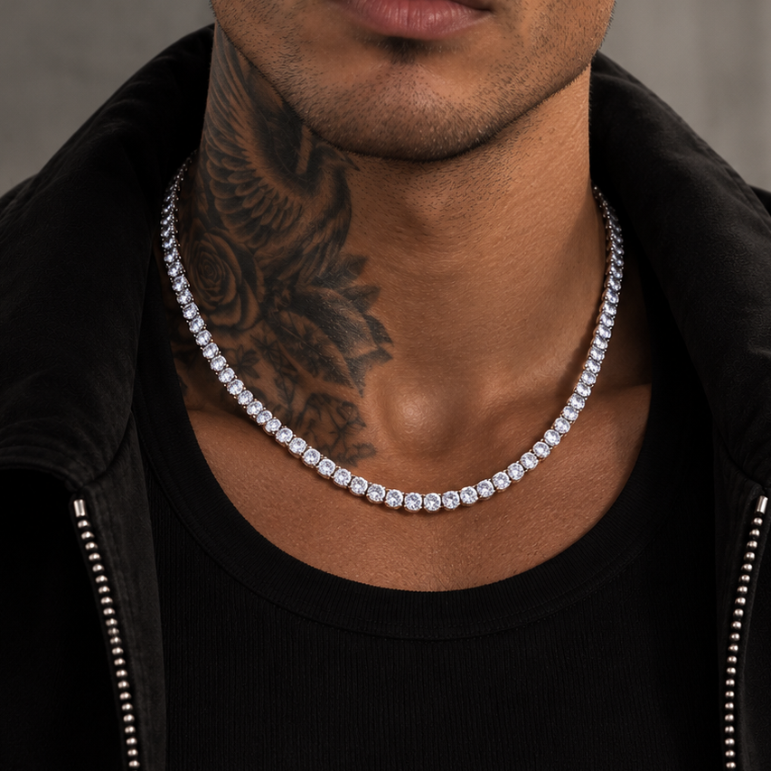 Tennis Chain Necklace Silver 4mm