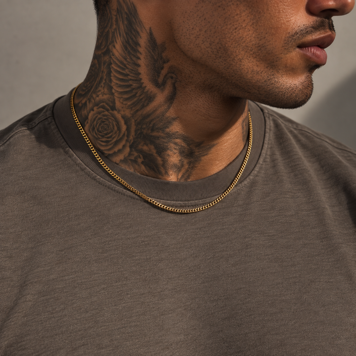 Gold Connell Chain Necklace 2mm